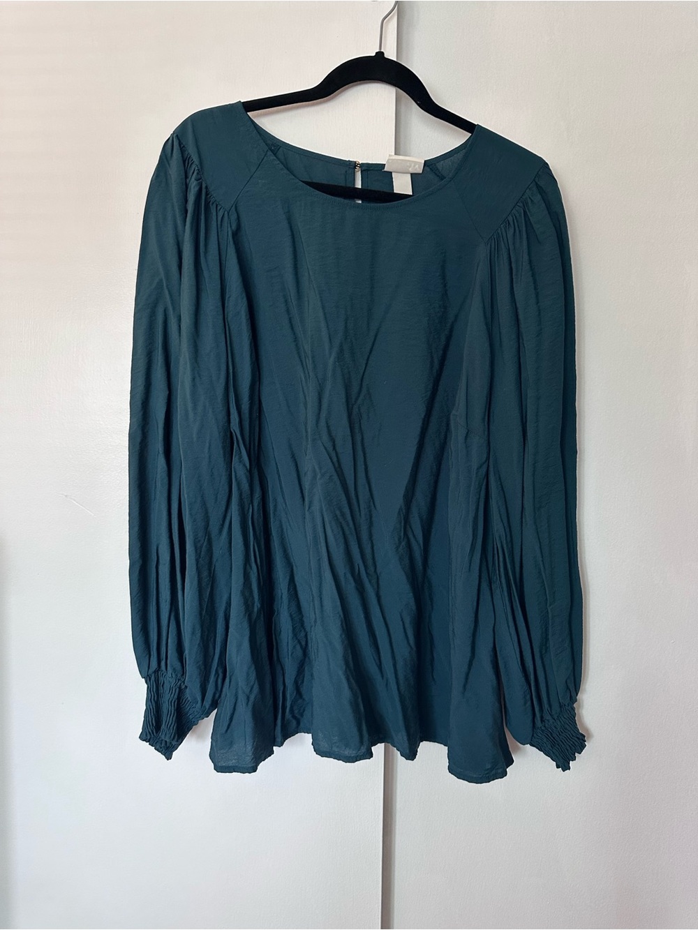 Ava & Viv Teal Long-Sleeve Peasant Blouse size 2x